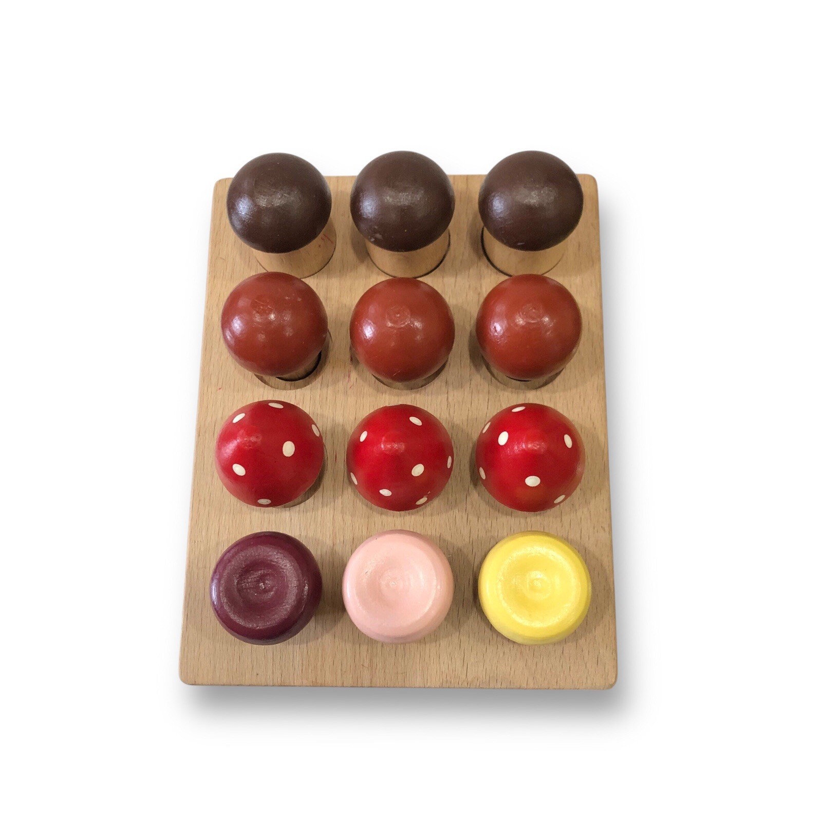 Montessori Inspired Mushroom Sorting Board Set Education Toy Dexterity Counting