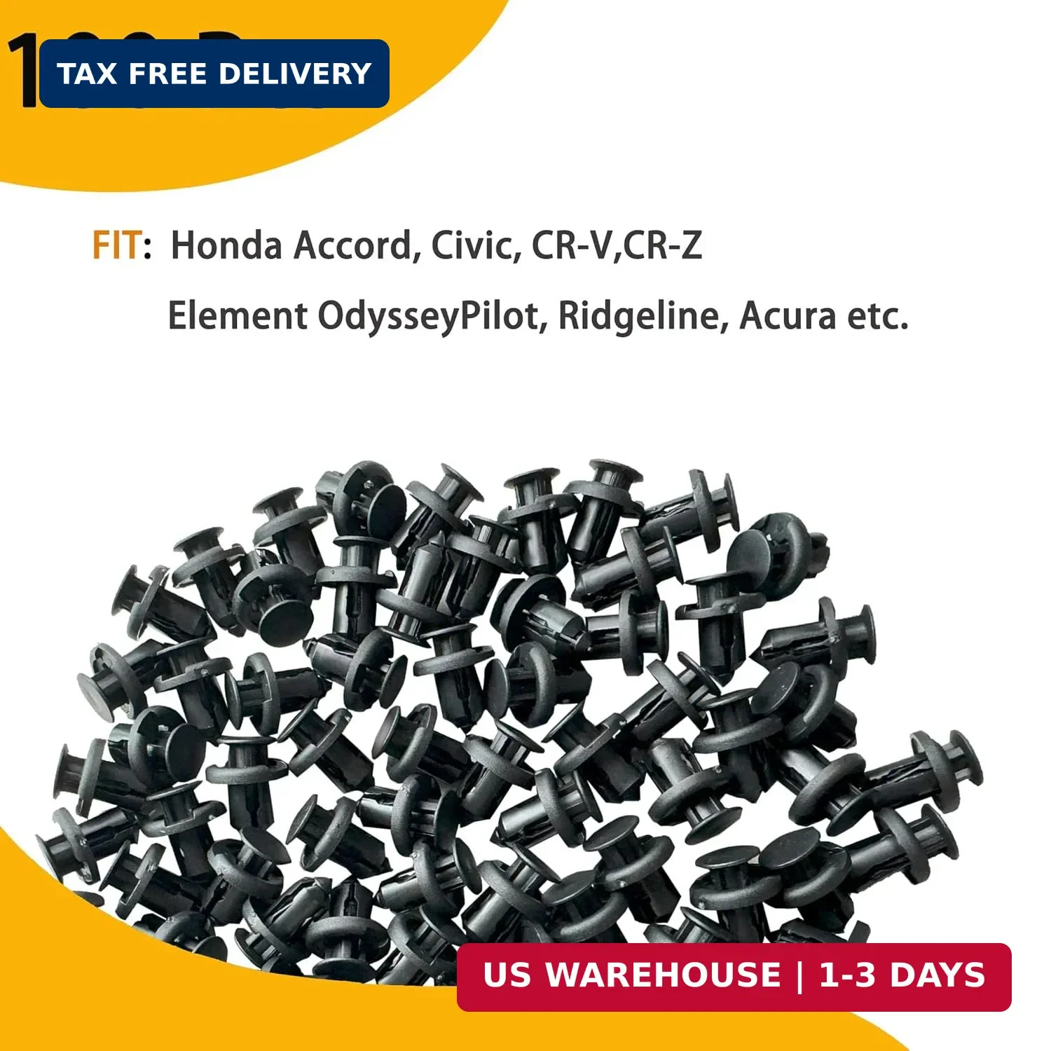 100PCS Bumper Clips for Honda – Front Bumper Clips Fit for Honda Acura Accord Ci