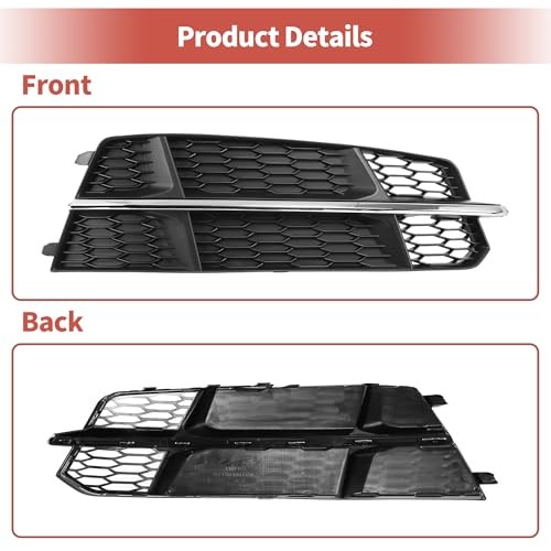 Fog Light Grill Front Lower Bumper Fog Light Cover Inserts for Audi A6 C7 S