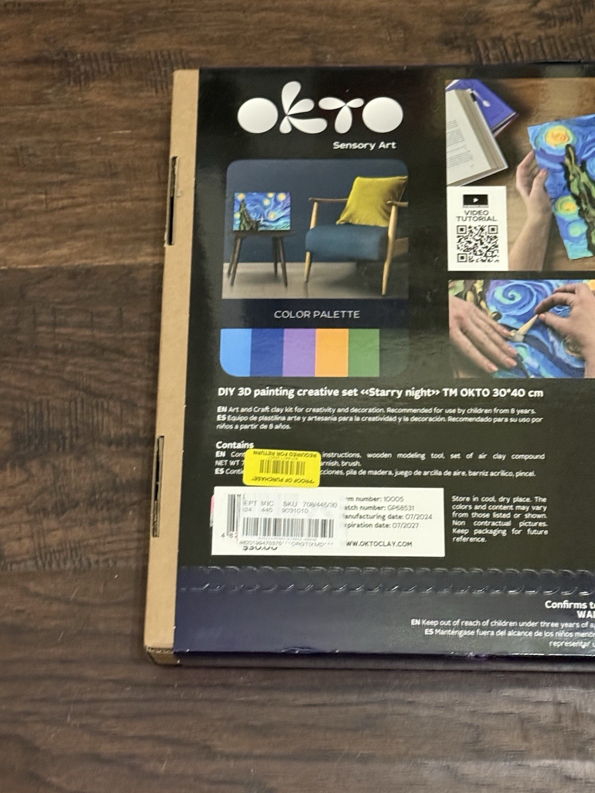 OKTO Van Gogh The Starry Night Sensory Art 3D Painting Creative Set NIB