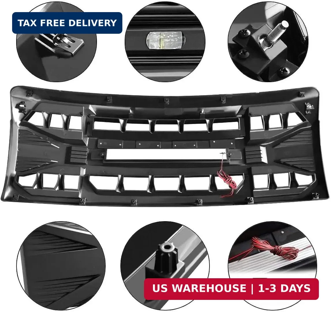 MEGAIE Front Grill Replacement for F150 2009-2014, Matte Black Front Bumper Gril