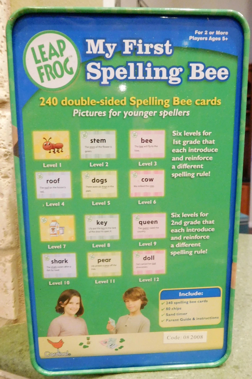 Leap Frog: My First Spelling Bee Toy Learning to Spell Game Cardinal in Tin