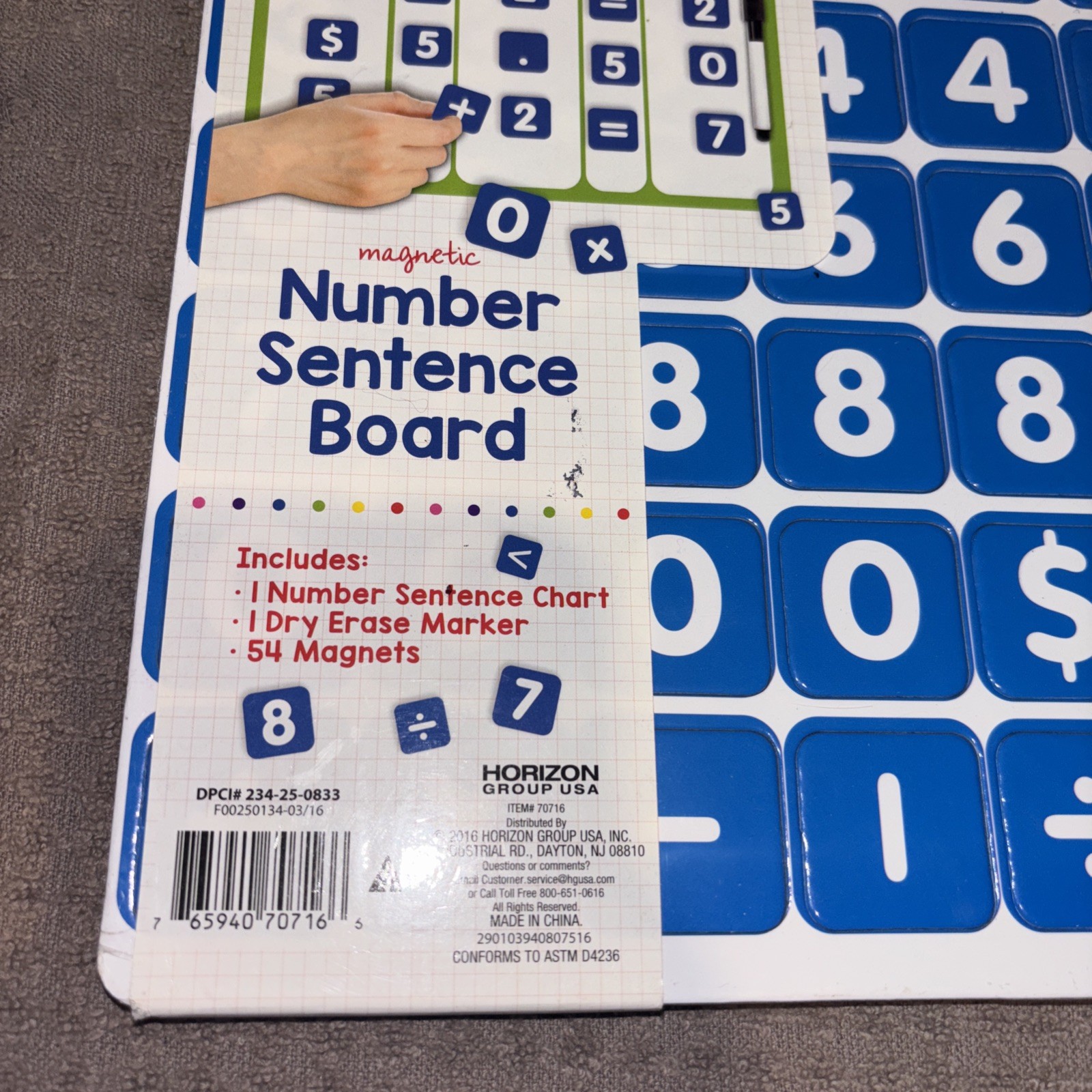 Home School Magnetic dry erase Mathematics/ Number Sentence Board for kids