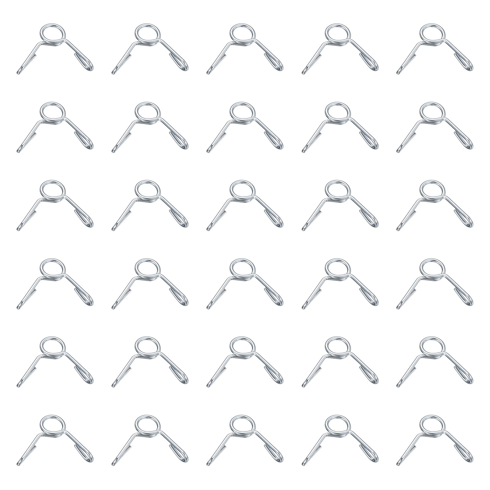 30Pcs 4mm ID 4mm Clamp Dia. Fuel Line Hose Clips Spring Clips Clamps, Blue White