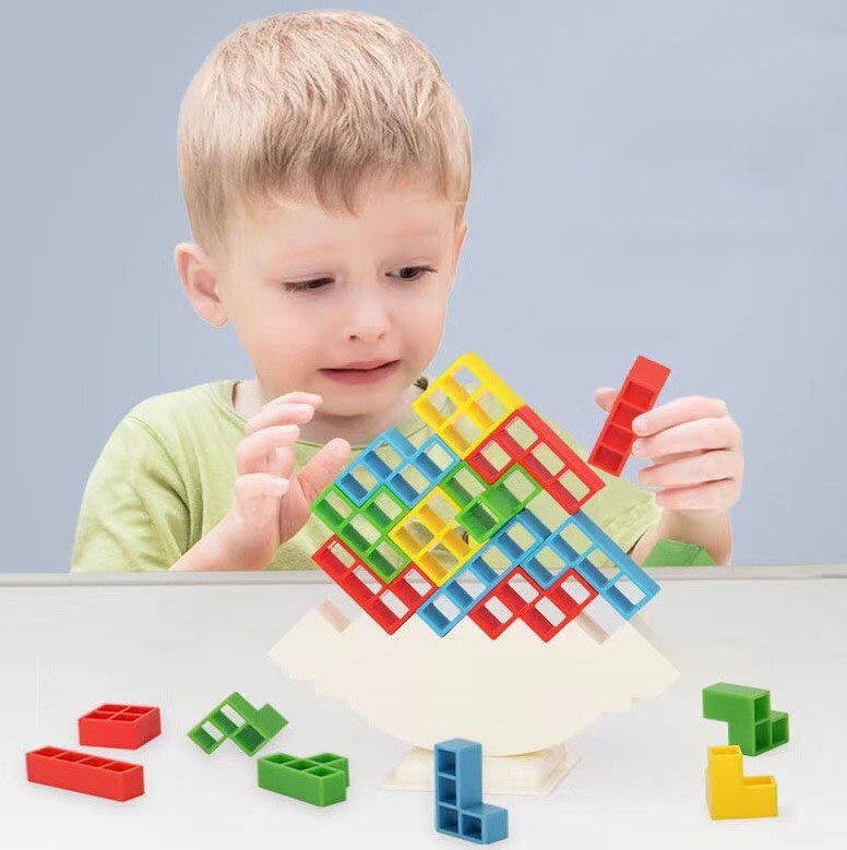 Tetra Tower Balance Puzzle Board Game Building Block Toys For Kids & Adults