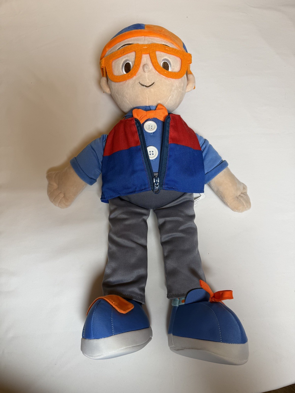 20” Talking Blippi Get Ready and Play Plush Doll Dress Up with Sounds Toy -video