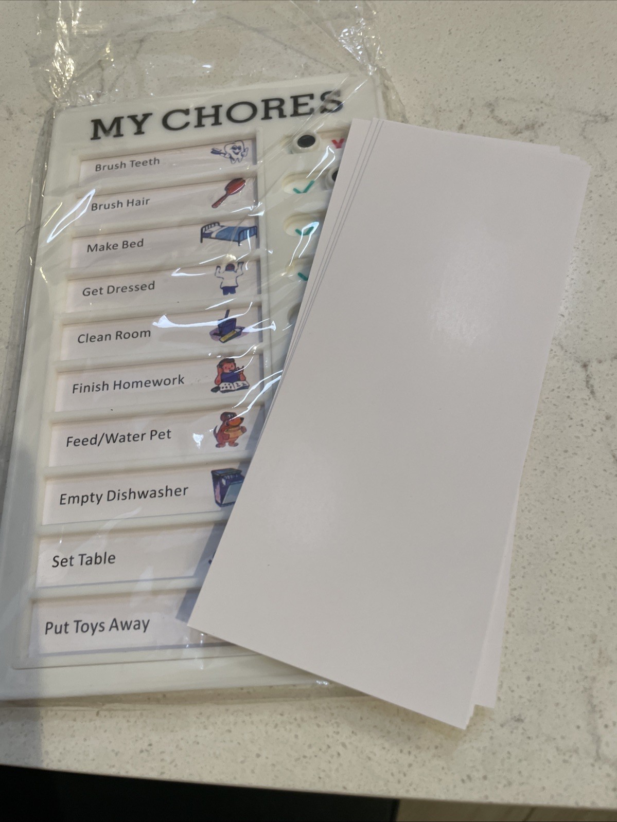 Chore Chart List Board. Slide Button “My Chores” New. No Tag.