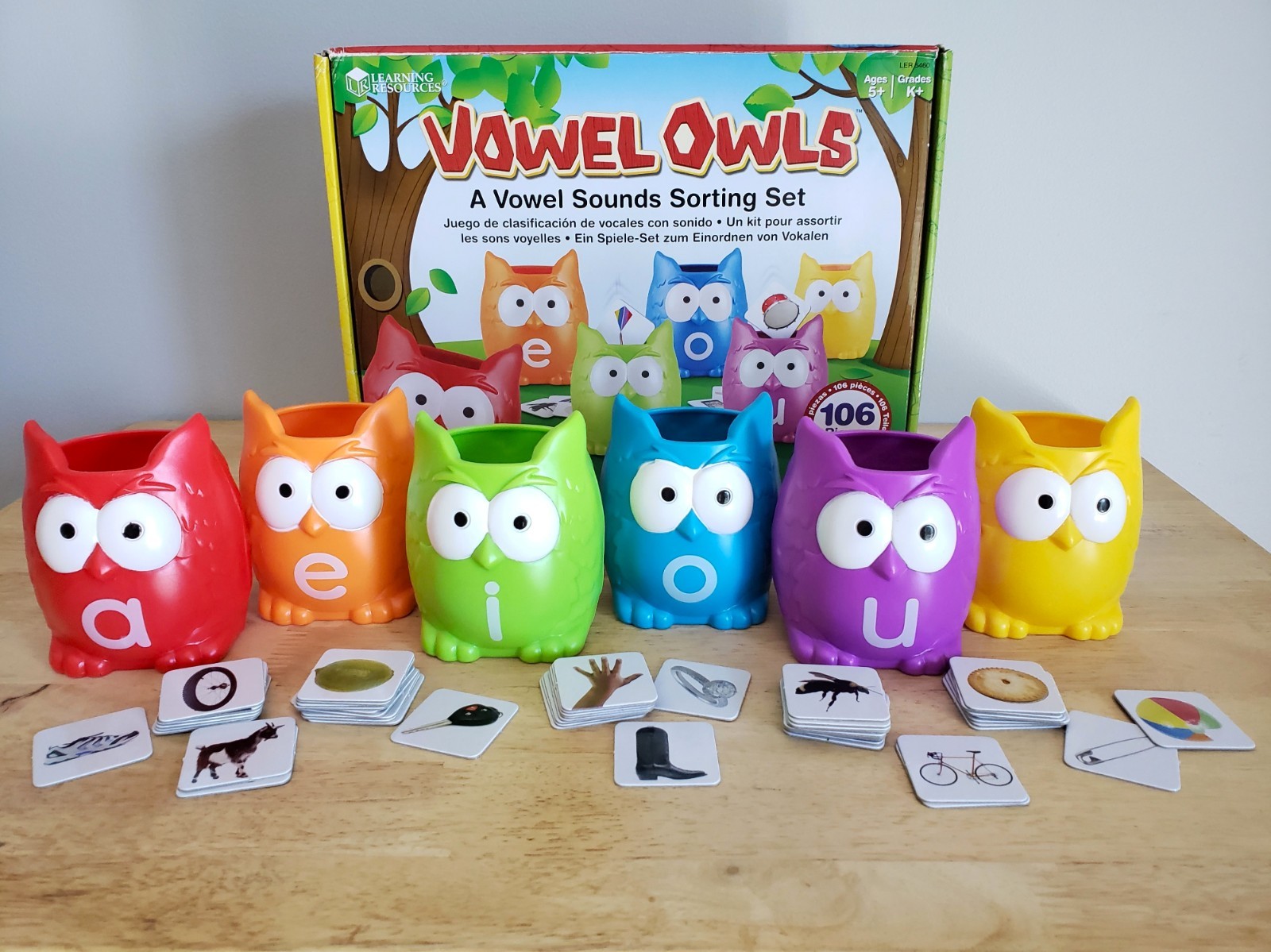 Learning Resources Vowel Owls Sorting Set Educational Activity Guide 5 yrs+