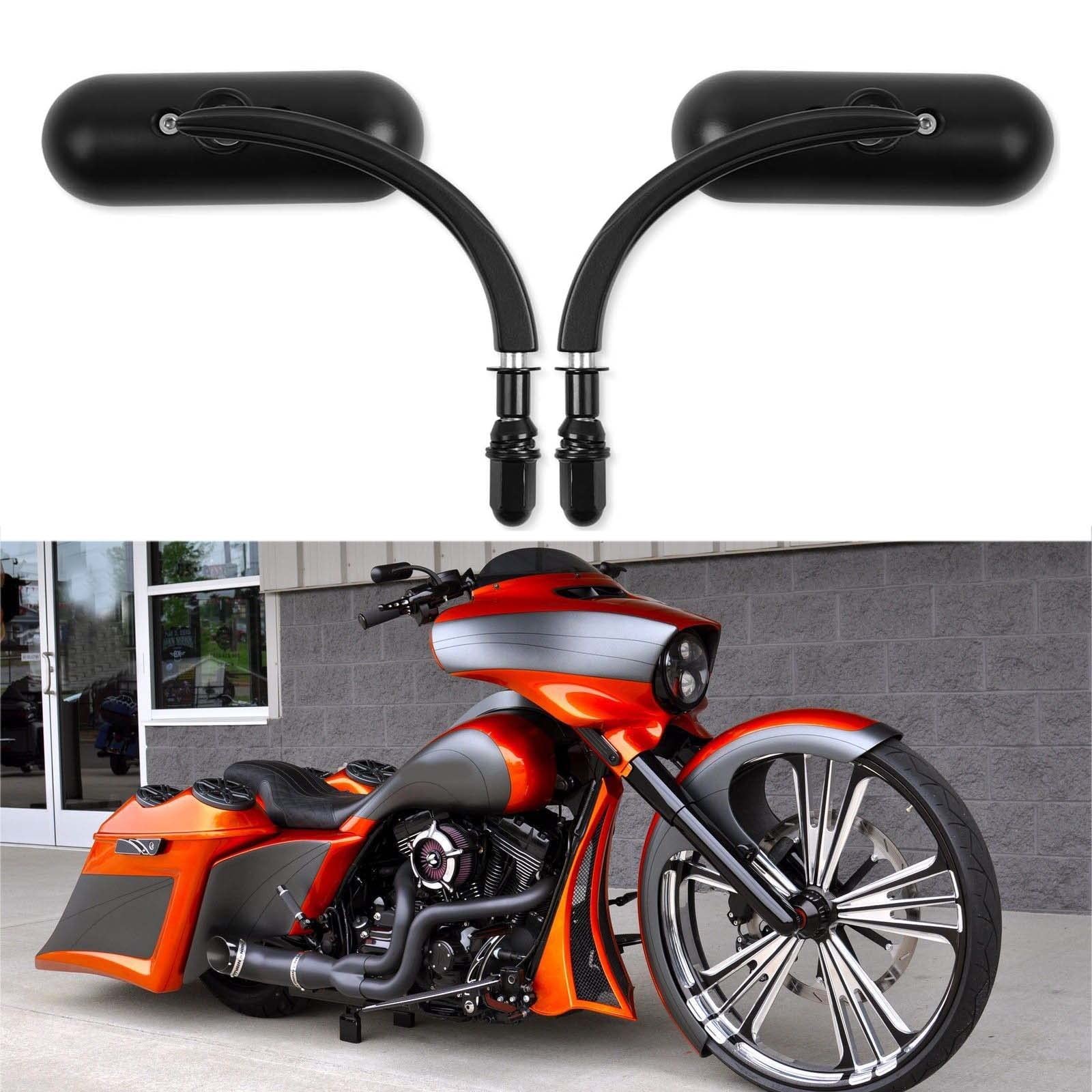 Motorcycle Mini Black Sportster Mirrors 8mm 10mm