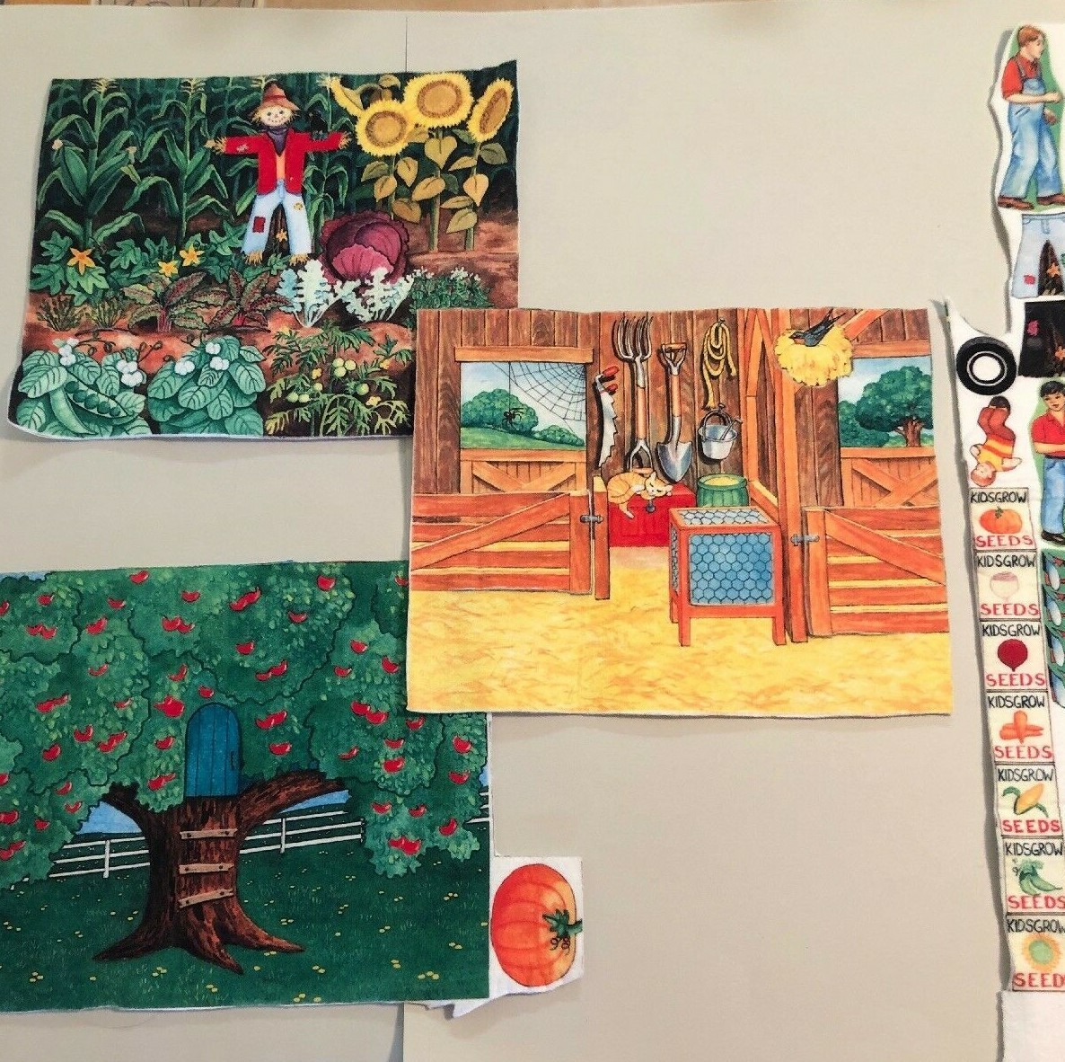 The Story Teller Felt Storyteller Faces Farm Both Uncut and Cut 8 Pieces Lot