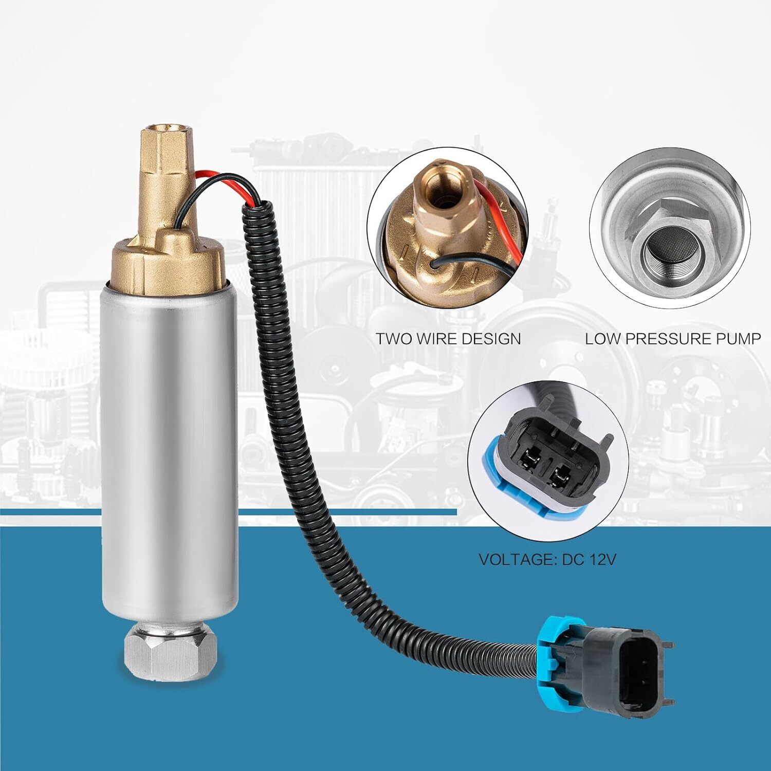 861155A3 Electric Fuel Pump Replacement For Mercury Mercruiser Marine Boat 4.3L
