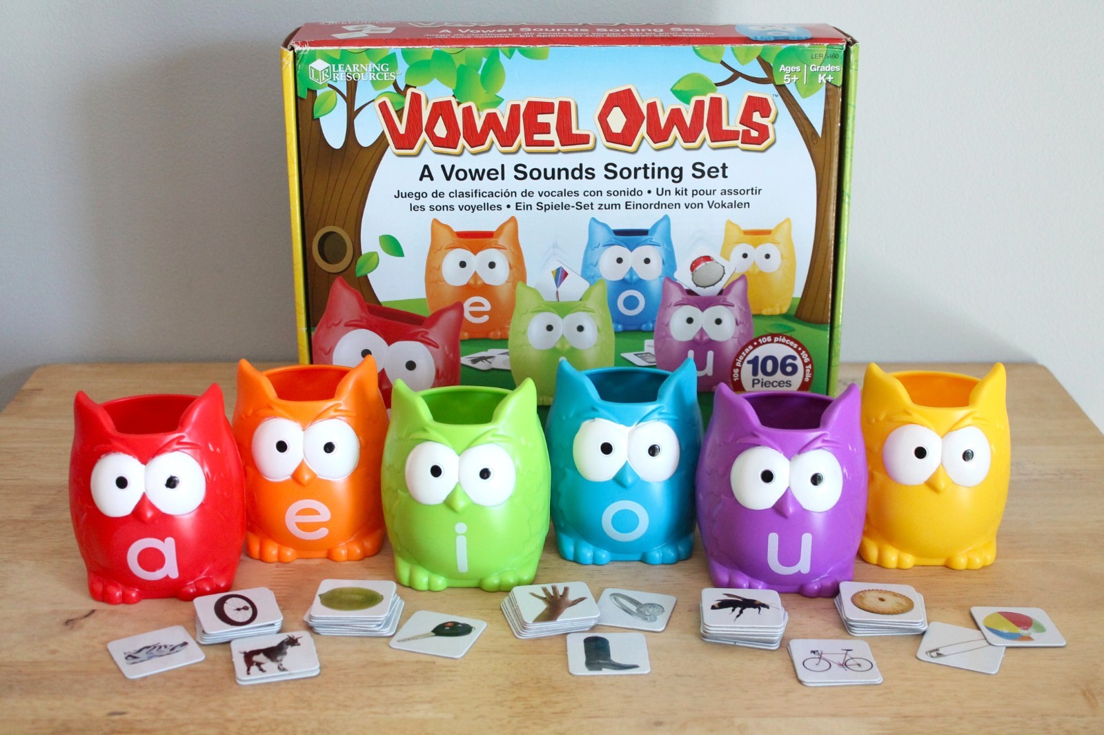 Learning Resources Vowel Owls Sorting Set Educational Activity Guide 5 yrs+