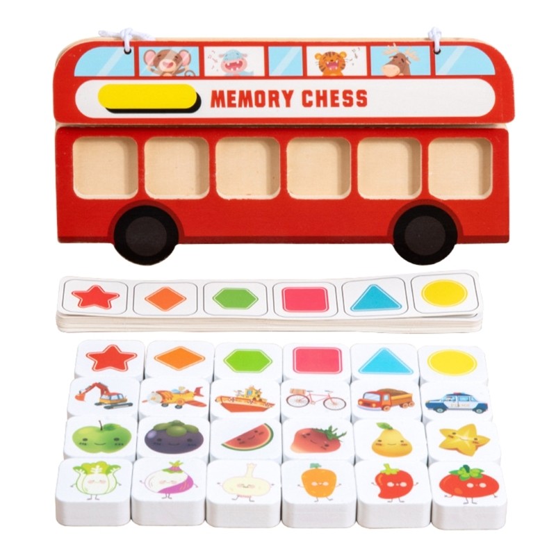 Wooden Chess Memory Puzzle Matching Game Toy For Preschooler Cognition Skills