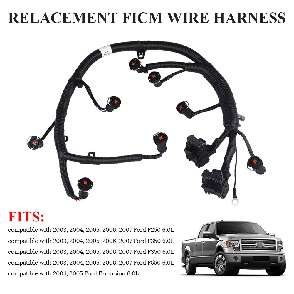 JDMON Compatible with FICM Fuel Injector Engine Complete Wire Harness Ford F250