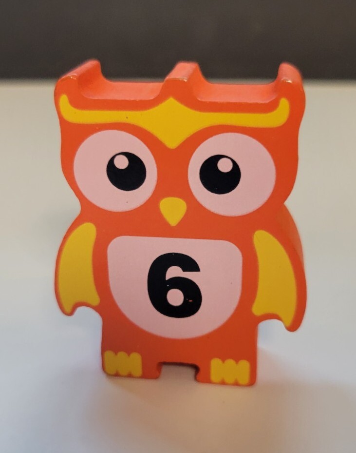 Discovery Toys Stacking Owl Balancing Game Replacement Wood Block Orange #6 ONLY