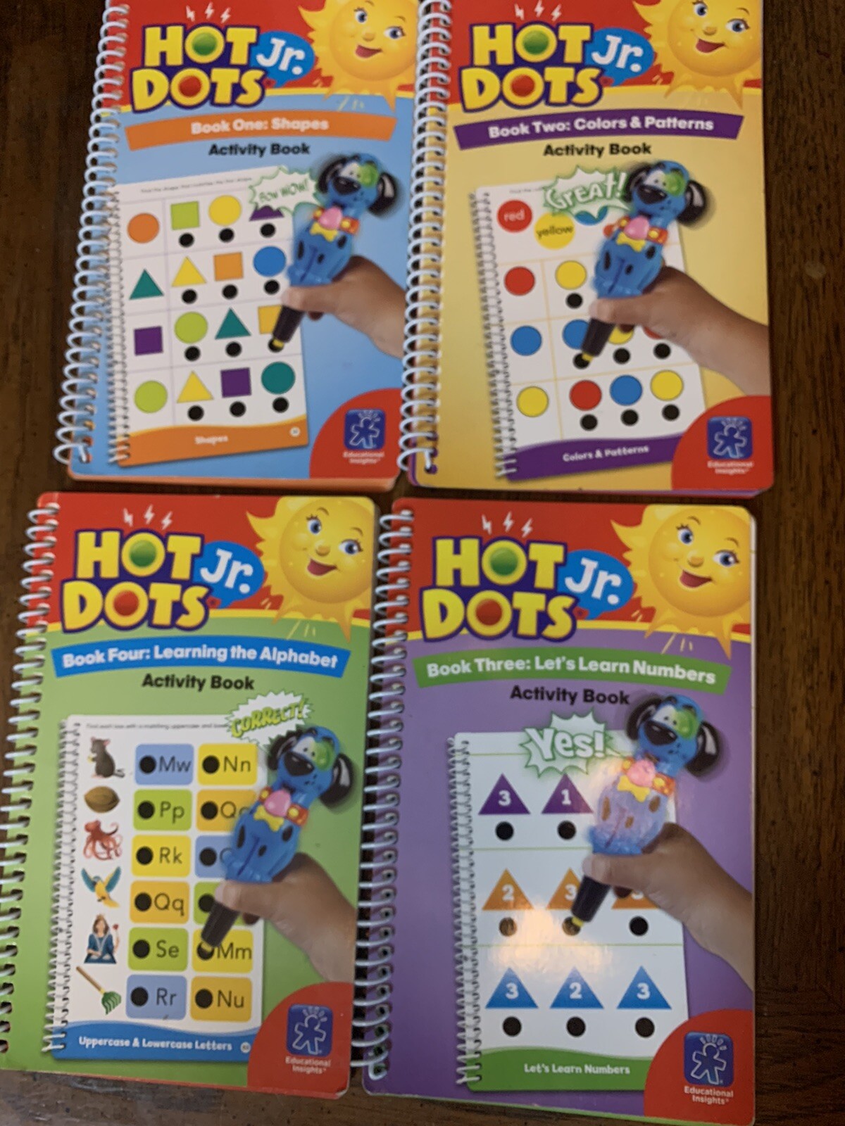 Hot Dots Jr PreK-1st grade 4 interactive Books with self-correcting talking pen