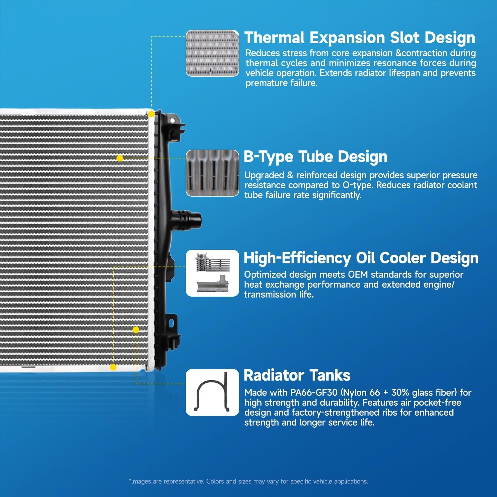 RAYTEN Aluminum Radiator Compatible with Honda Accord 1998 1999 2000 2001 200…