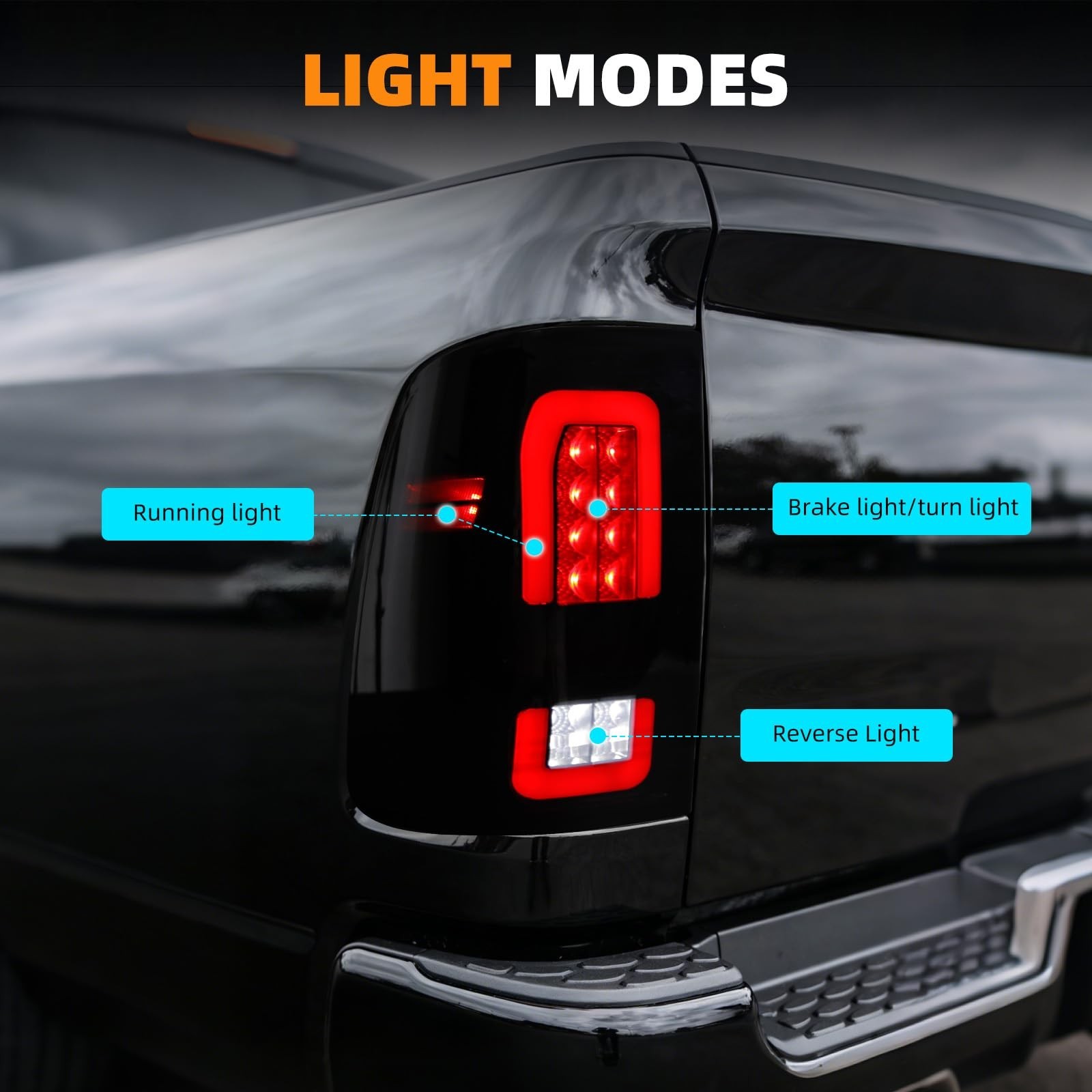 Smoked Black Full LED Tail Lights for 2009–2018 Dodge Ram 1500/2500/3500 &