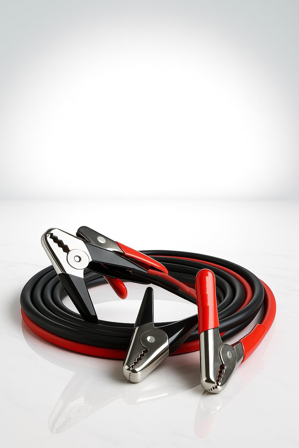 2 Gauge 20 Ft Copper Clad Aluminum Battery Booster Cables with Tough PVC Insula