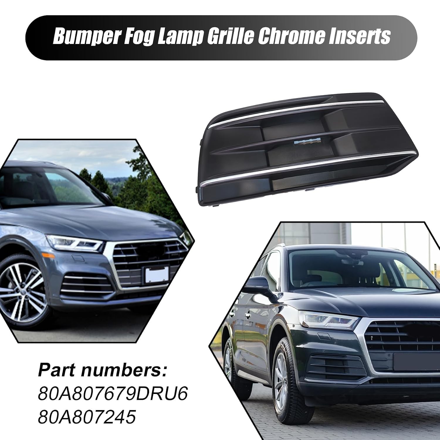XQSMWF Front Right Passenger Side Bumper Cover Fog Light Grille Bezel Insert Com