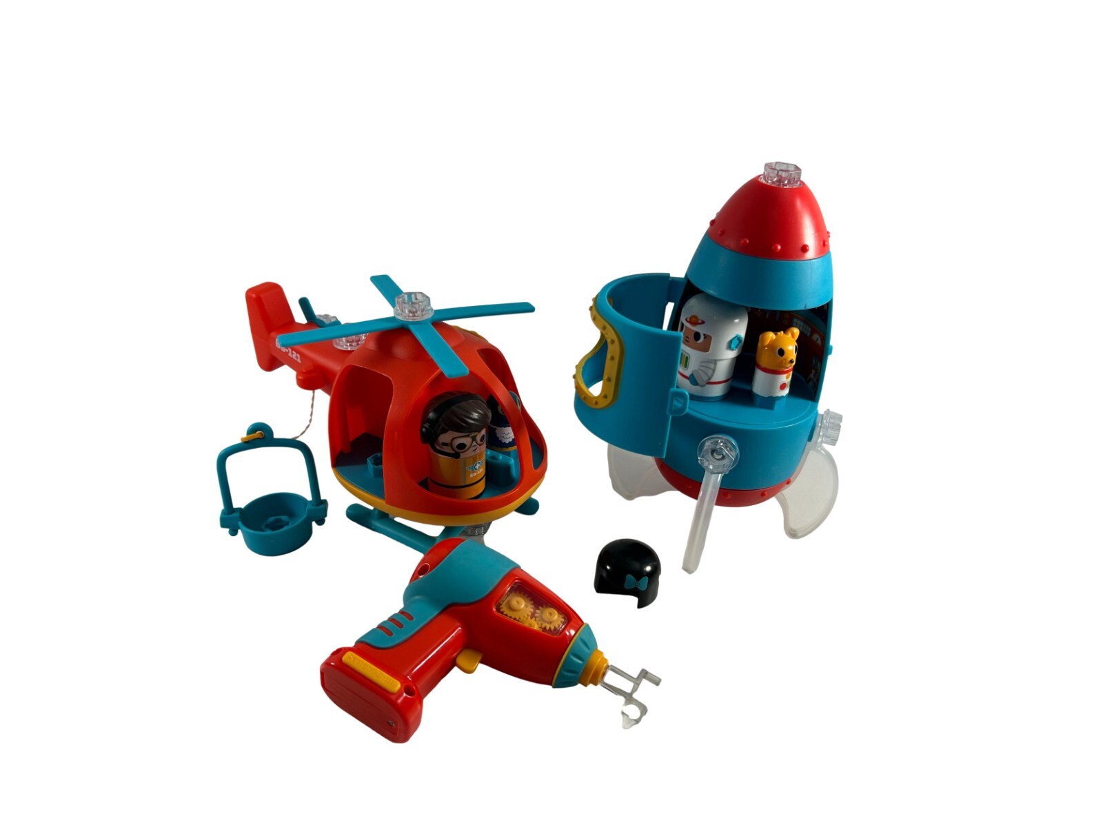 Design & Drill Rocket Helicopter Bolt Buddies Playset Toy Drill Building Works