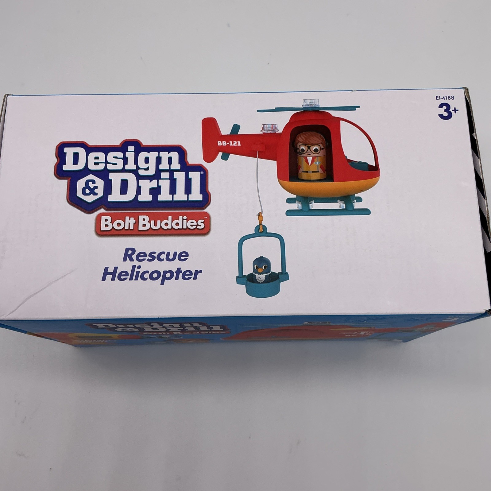 NEW Educational Insights Design & Drill Bolt Buddies Rescue Helicopter Toy Set