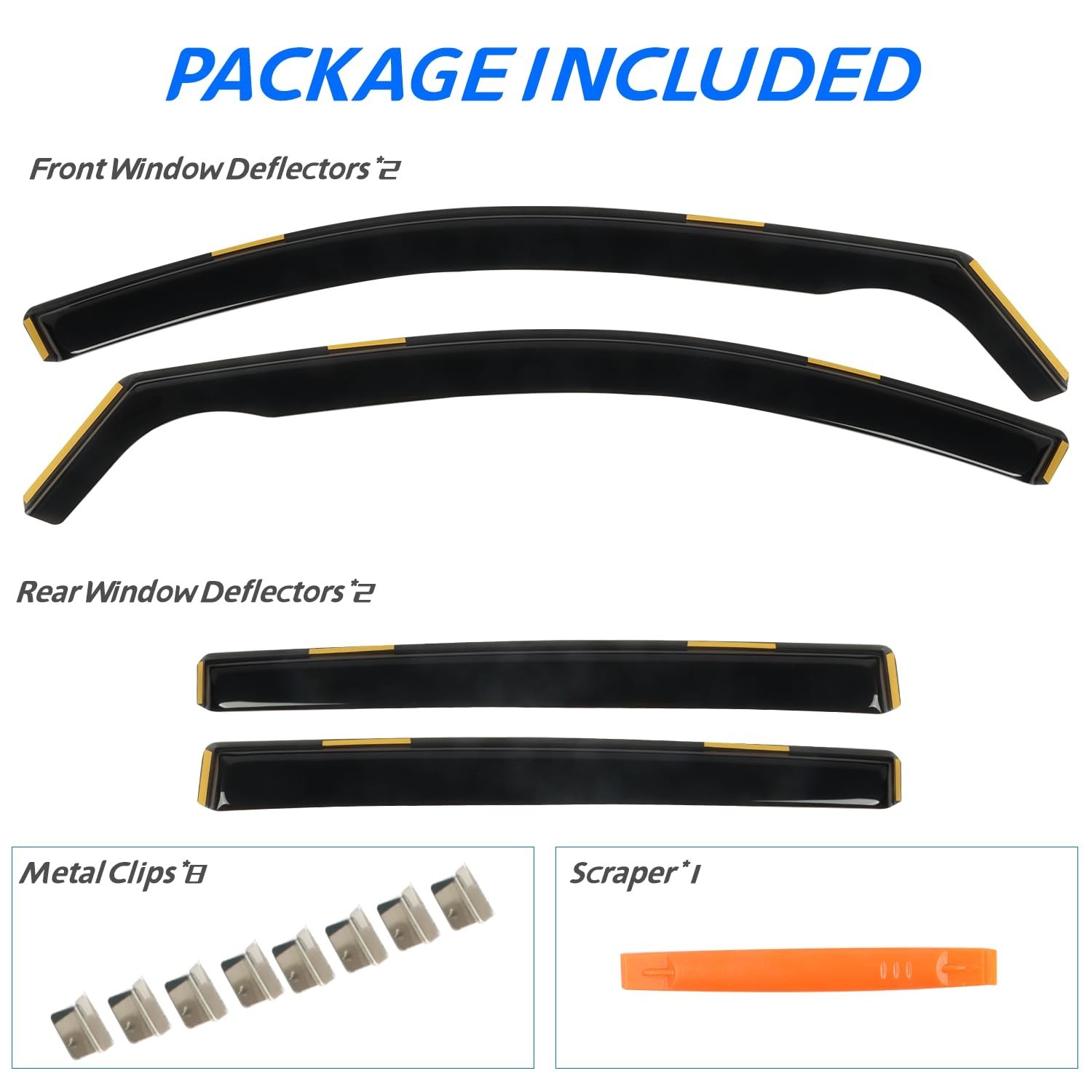 4 PCS in-Channel Window Rain Guards Fit for 2013-2018 Toyota RAV4, Smoke Tint…