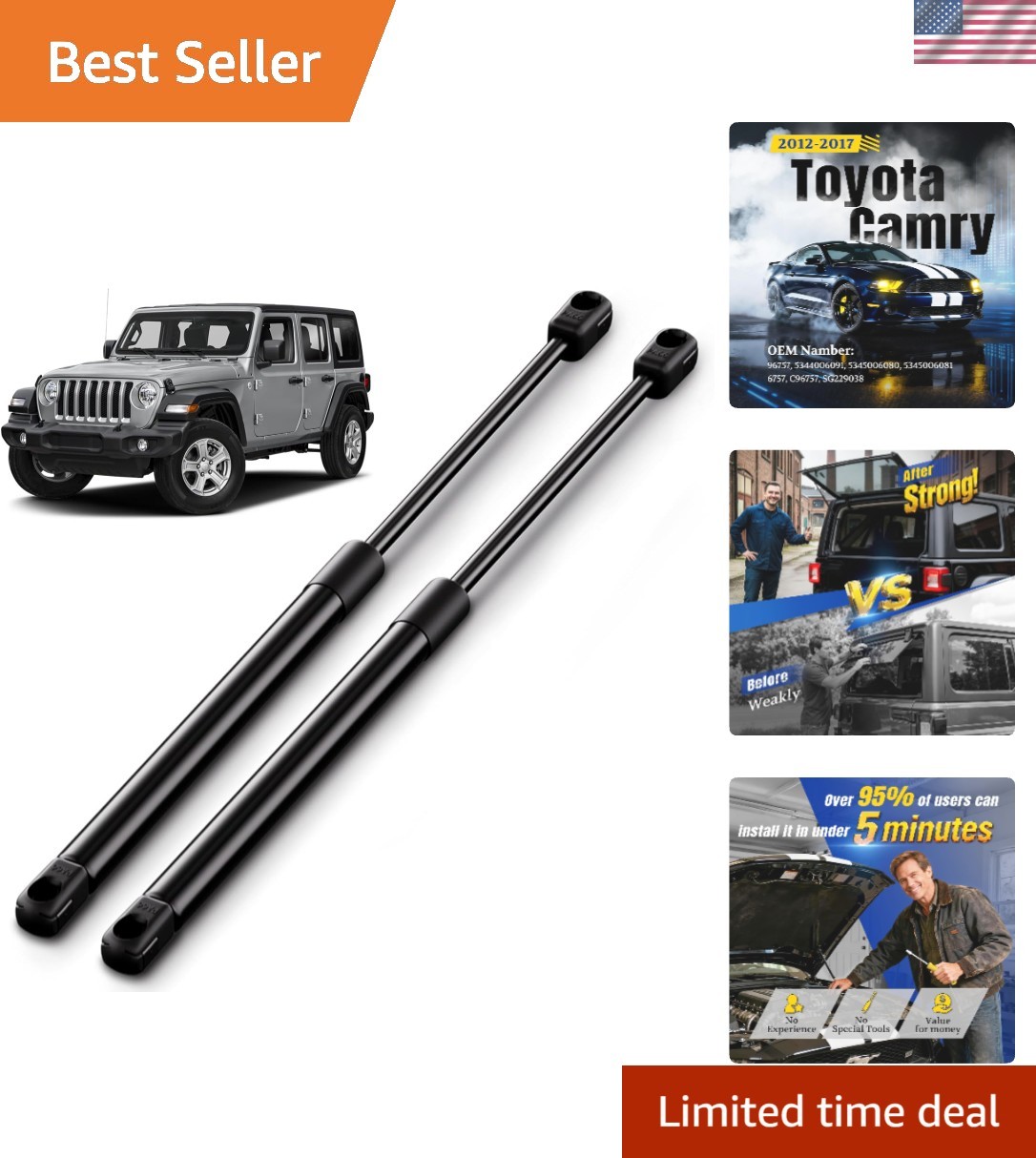 365-Day Guarantee on Jeep Wrangler Rear Window Struts – Reliable and Affordable