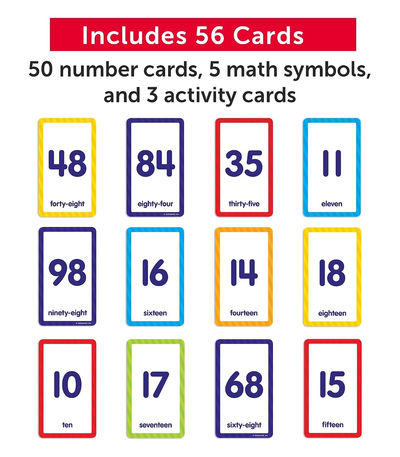 Flash Cards: Numbers 0 – 100, 56 cards , Ages 3-6 Preschool 3 Language English