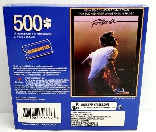 500pc BLOCKBUSTER PUZZLE JIGSAW FOOTLOOSE CLUELESS OFFICE SPACE FLASHDANCE MOVIE