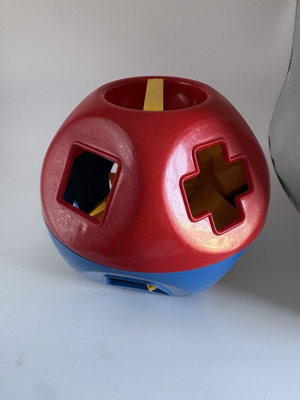 Tupperware Shape O Ball Sorter Red Blue with Complete Set of 10 Shapes