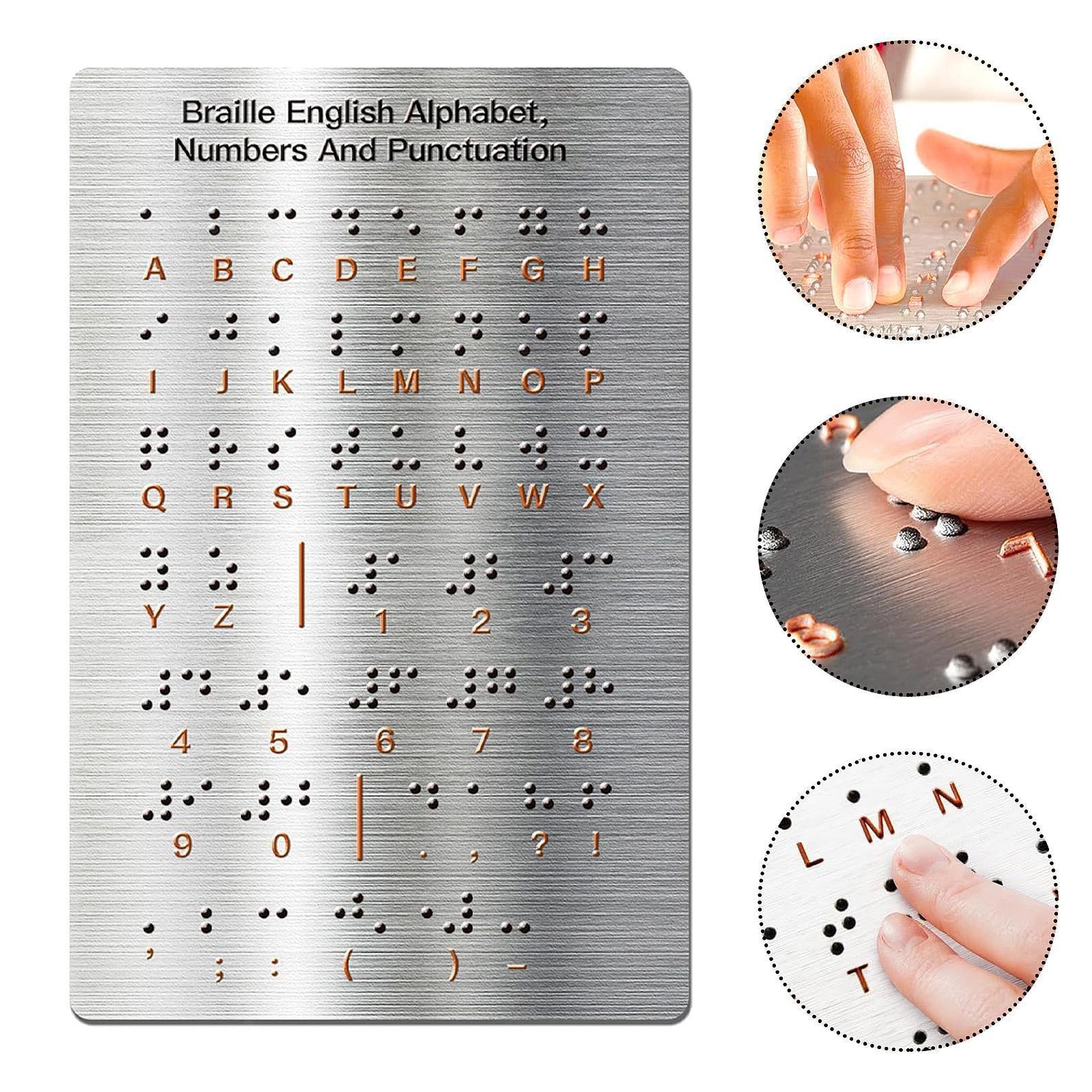 Braille Alphabet Board Portable Learn Braille Numbers Lightweight Punctuation