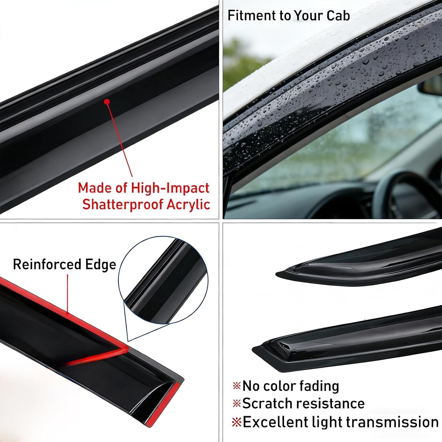 Rain Guards Window Visors for Tesla Model Y 2020 2021 2022 2023 2024 2025 | 4…
