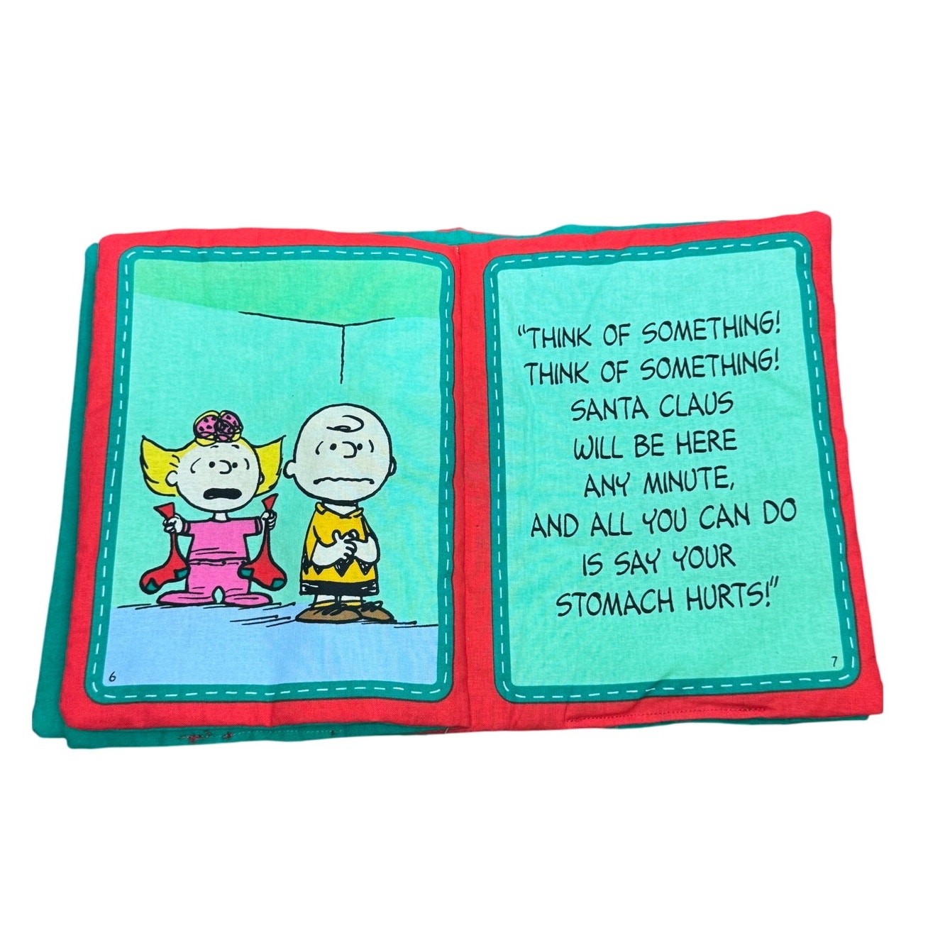 VTG Charlie Browns Christmas Stocking Soft Plush Fabric Book Charles M Schulz