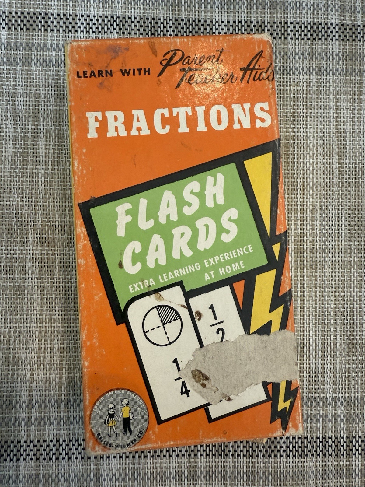 Fractions Flash Cards Learn With Parent Teacher Aid Numbers Math Arithmetic 1959