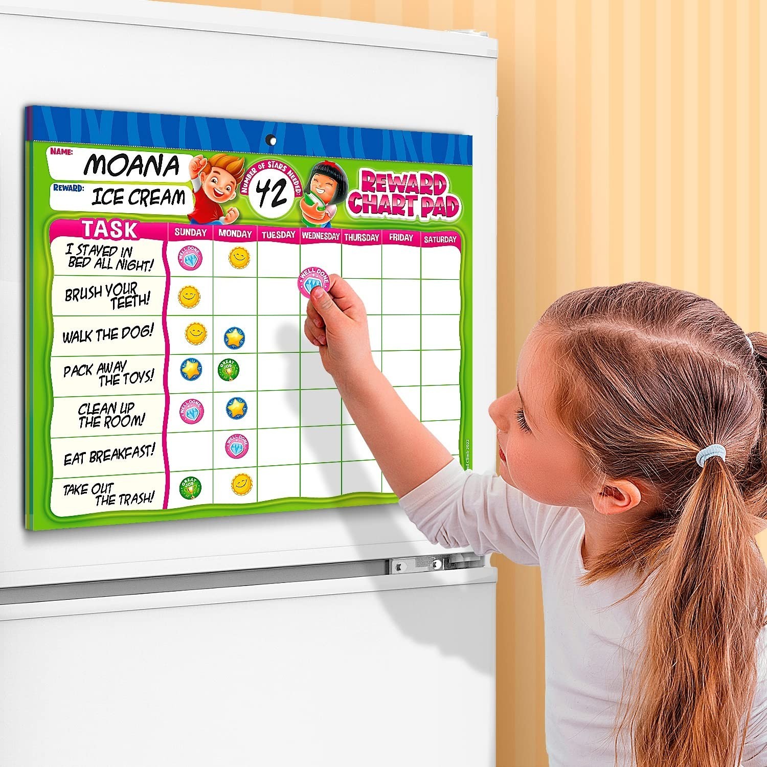 Motivational Behavior Reward Chart System – 26 Kids Chore Charts & 2800 Stickers