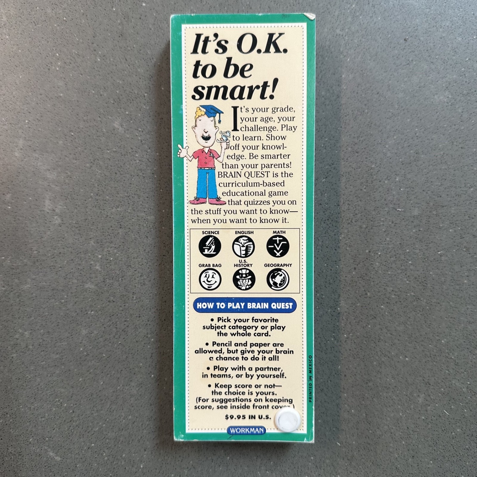 Brain Quest 4th Grade Deck One Ages 9-10 Educational Learning Cards Homeschool