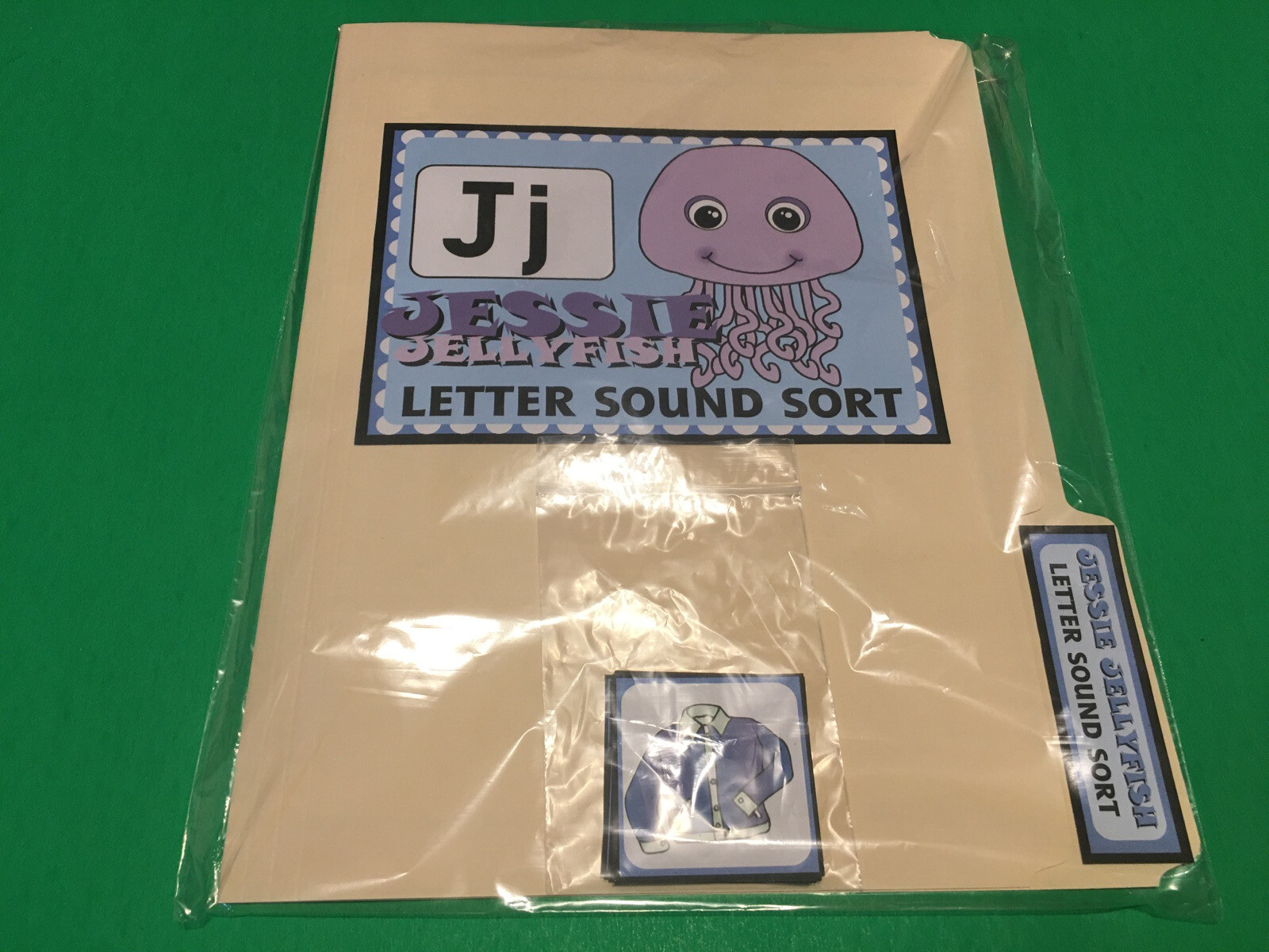 Jessie Jellyfish – Letter Jj – DIY File Folder game – Printed / Uncut