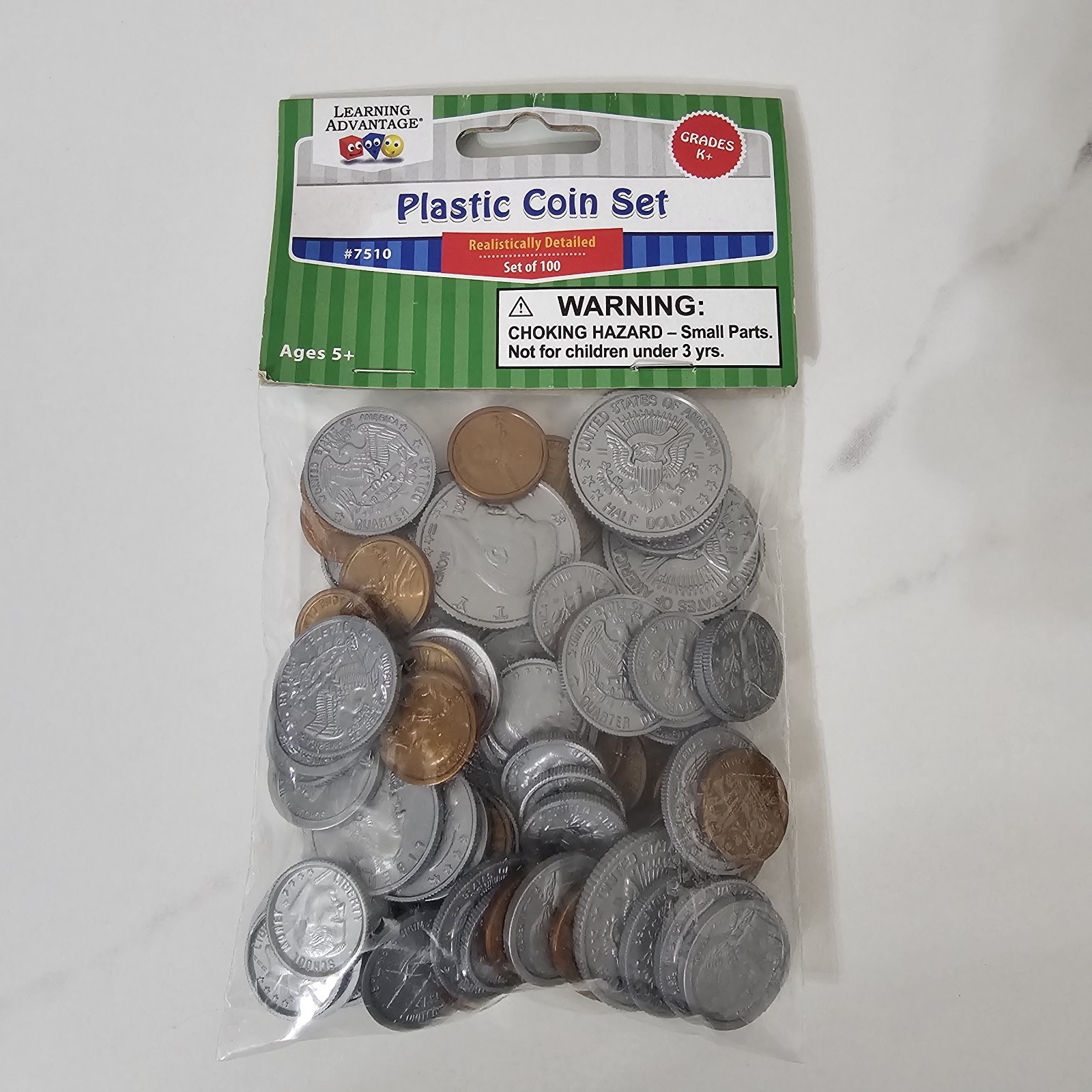 Learning Advantage Plastic Coin Set Realistically Detailed Set Of 100