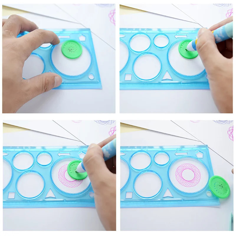 Juego de plantillas de dibujo de espirógrafo geométrico para pintura y manualida