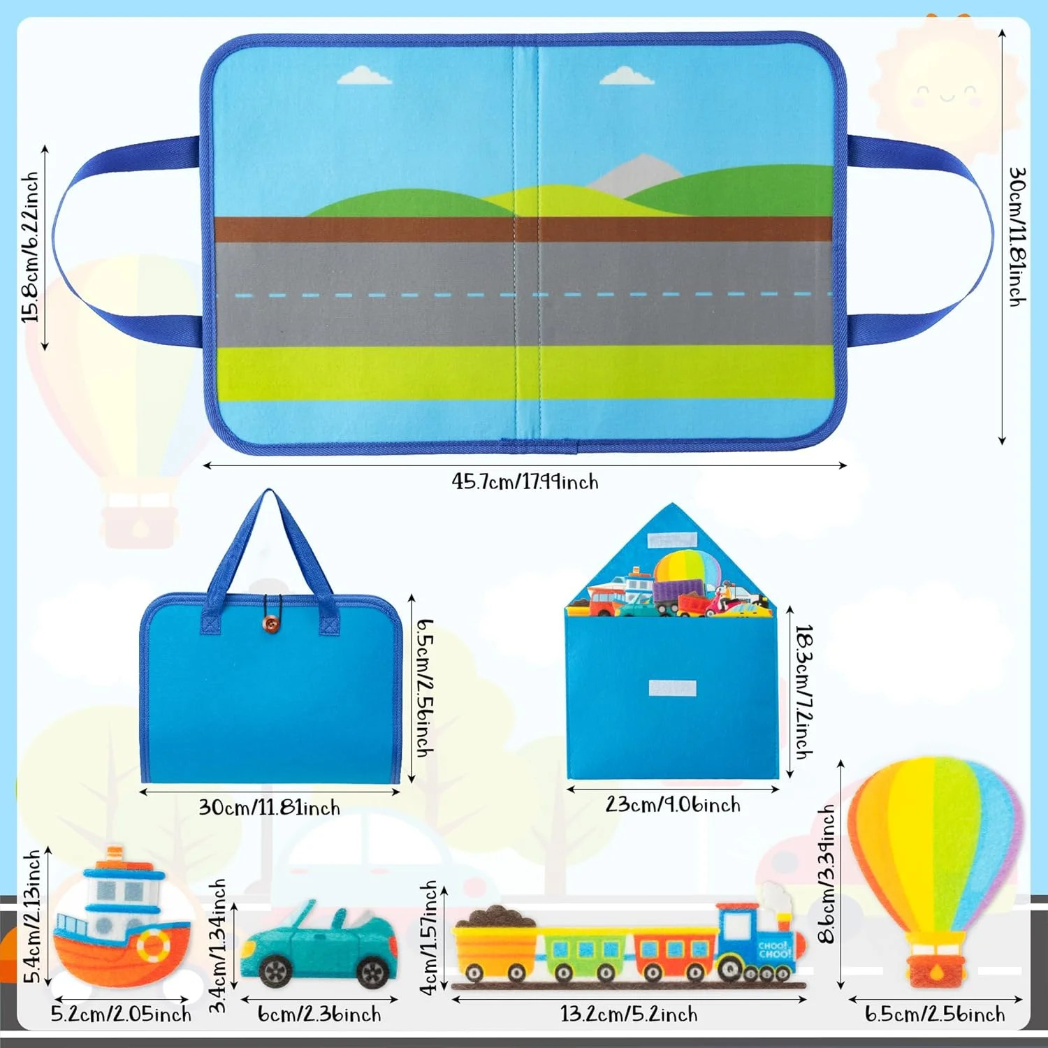 WATINC Travel Felt Board Story Set – 25PCS Portable Felt Board Educational Birth