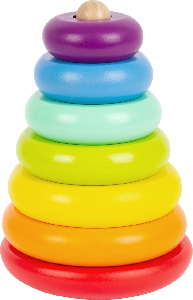 Small Foot Tower Rainbow Motor Skills Classic Wooden Colourful Stacking Game for