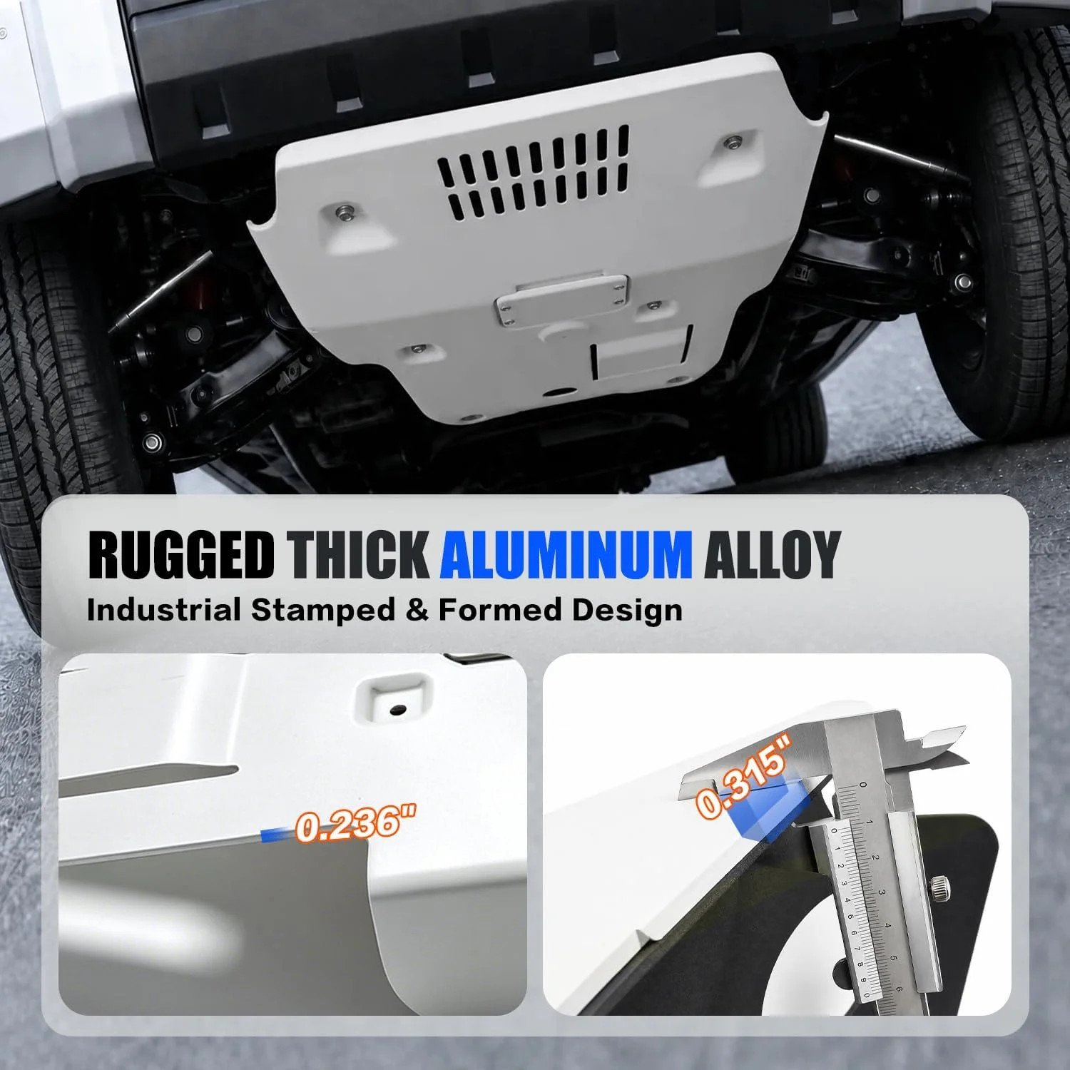 Front Skid Plate w/Sound Insulation Cotton Compatible with 2016-2023 Toyota Taco
