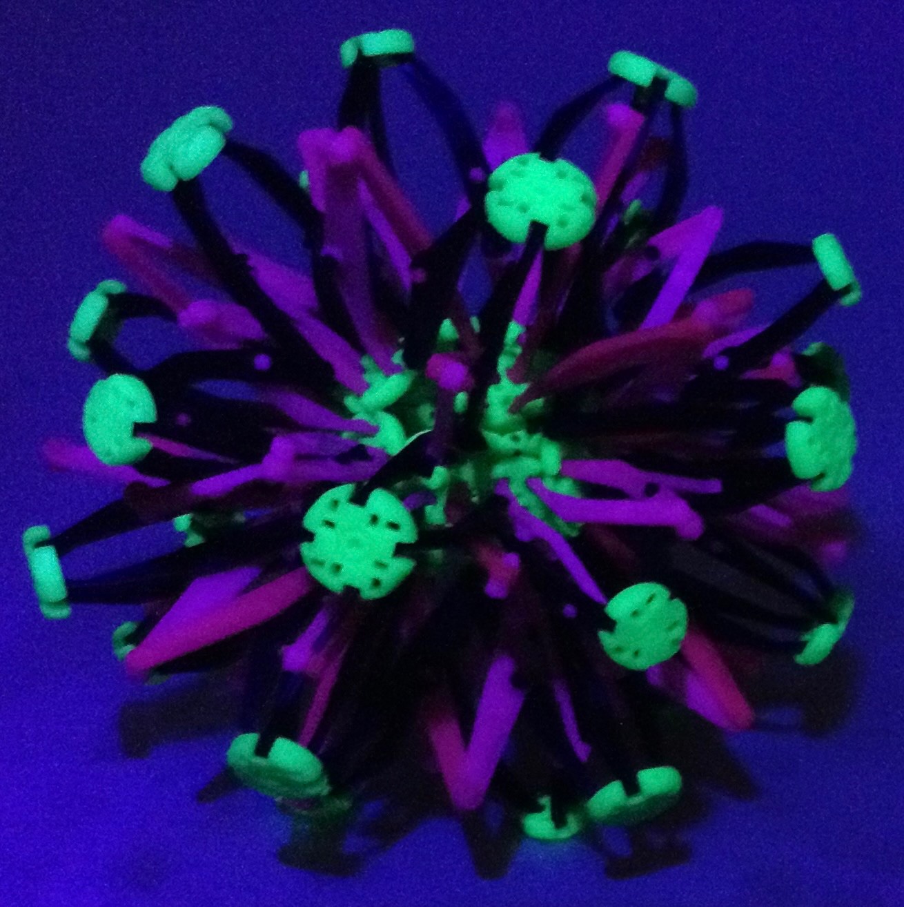 Hoberman Sphere Plastic Expandable Ball STEM Glows Under Black Light 5″ – 10″
