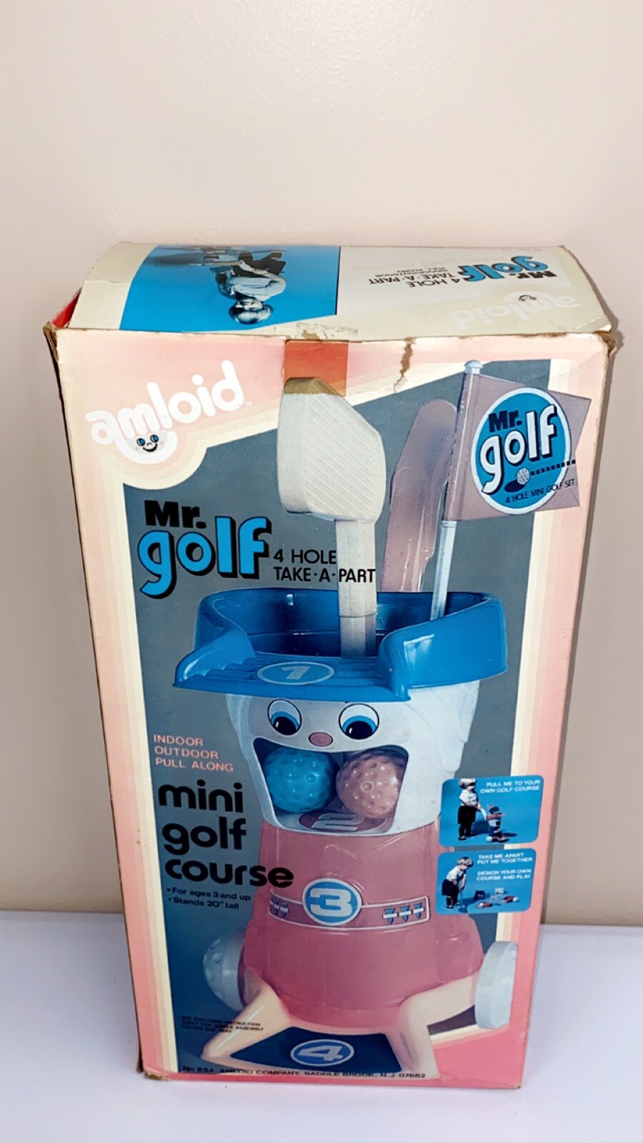1980s Amloid Vintage Toy Mr. Golf 4 Hole Take-A-Part Mini Golf Course NIB Sealed